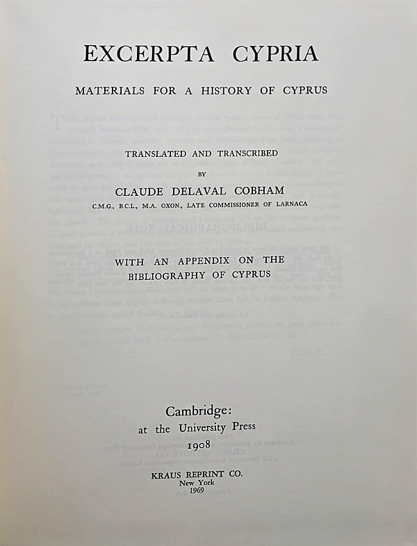 Excerpta Cypria - Materials for a History of Cyprus